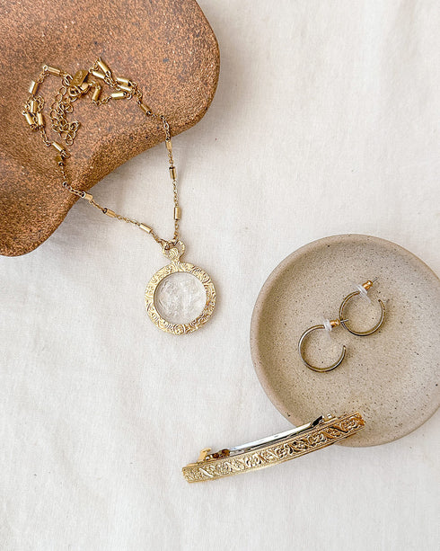 Isadora Etched Hoops